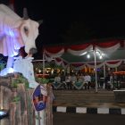 Salah satu hiasan peserta Takbir Keliling Hari Raya raya Idul Adha 1439 Hijriyah,Selasa (21/8).