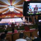 Bupati Magetan, Suprawoto, Memberikan Sambutan Malam Resepsi Hari Jadi ke 343 Kabupaten Magetan