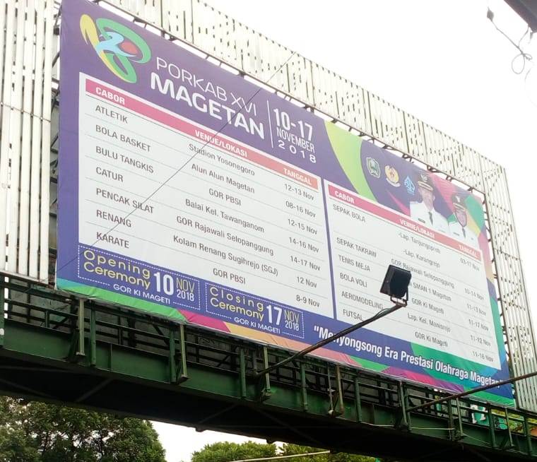 Banner Porkab XVI Magetan Didepan Pasar Baru Magetan.