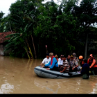 Bupati Magetan,Suprawoto Memantau Langsung Bencana Banjir Desa Ngelang, Kecamatan Kartoharjo. (Norik/Magetan Today).