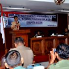 Bupati Magetan, Suprawoto, Membuka Rakor Pelaksanaan Pemilu 2019 dan Rakor Tim Terpadu Penanganan Konflik Sosial Kabupaten Magetan Di Ruang Ki Mageti, ( Norik/ Magetan Today)