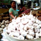 Pedagang Bawang Putih Di Pasar Sayur Magetan, ( Norik/Magetan Today).