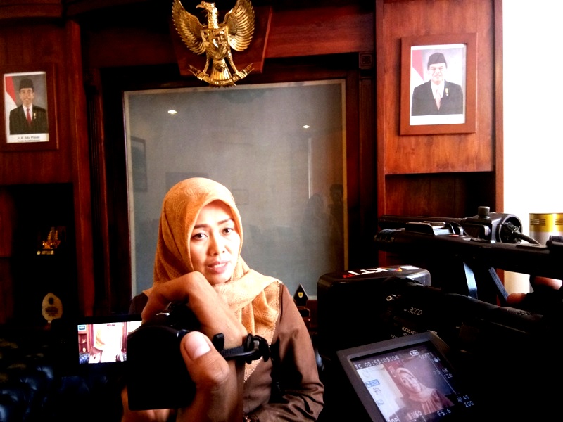 Karmini, Ketua DPRD Magetan Memberikan Keterangan Kepada Wartawan. ( Norik/Magetan Today)