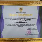 Penghargaan Yang Diterima Bupati Magetan,Suprawoto dari Gubernur Jawa Timur, Sabtu (1/6)