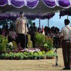 Upacara HUT ke 58 Pramuka Di Lapangan Alas Tuwo Kecamatan Poncol, Dipimpin Ketua Majelis Pembimbing Kwartir cabang (Kwarcab) gerakan Pramuka Magetan, Suprawoto. ( Ist Humro For Magetan Today)