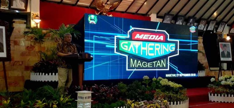 Ketua Dewan Pers, Mohammad Nuh, Menyampaikan Pidato Dalam Kegiatan Media Gathering Magetan 2019. ( Norik/Magetan Today)