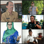 Bupati Magetan, Suprawoto, Wakil Bupati, Nanik Endang Rusminiarti, Kapolres Magetan, AKBP Muhammad Riffai, Letkol CZI,Chotman J. Arisandy. Komandan Kodim 0804 Magetan dan Ketua DPRD Magetan, Sujatno. ( Norik/Magetan Today).