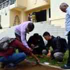 Komisi A DPRD Kabupaten Magetan Melihat Kualitas Proyek Stadion Yosonegoro. ( Norik/Magetan Today)