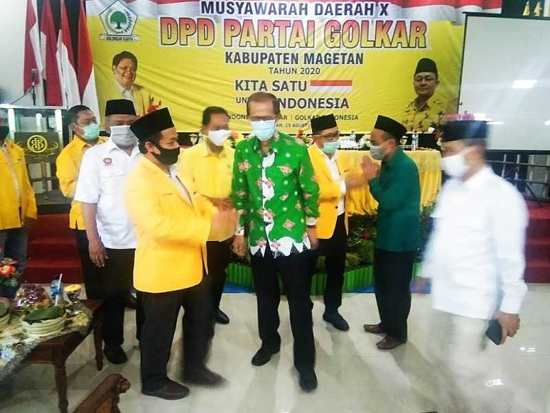 Bupati Magetan Suprawoto Hadir Dalam Musda Ke X DPD Partai Golkar Kabupaten Magetan. ( Norik/Magetan Today)
