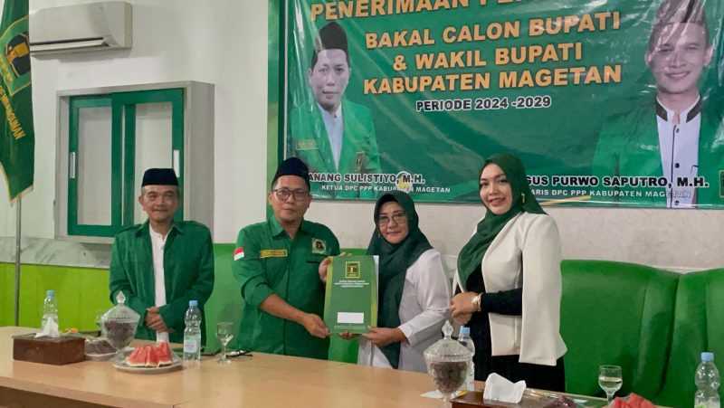 Bacabup Magetan Nanik Sumantri Mendaftar Ke Kantor DPC PPP Magetan.